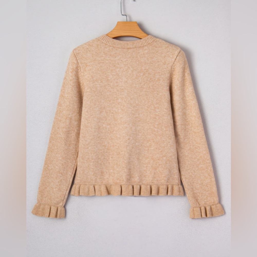 Riley - Ruffle Trim Button-Up Cardigan - Picture 4 of 5